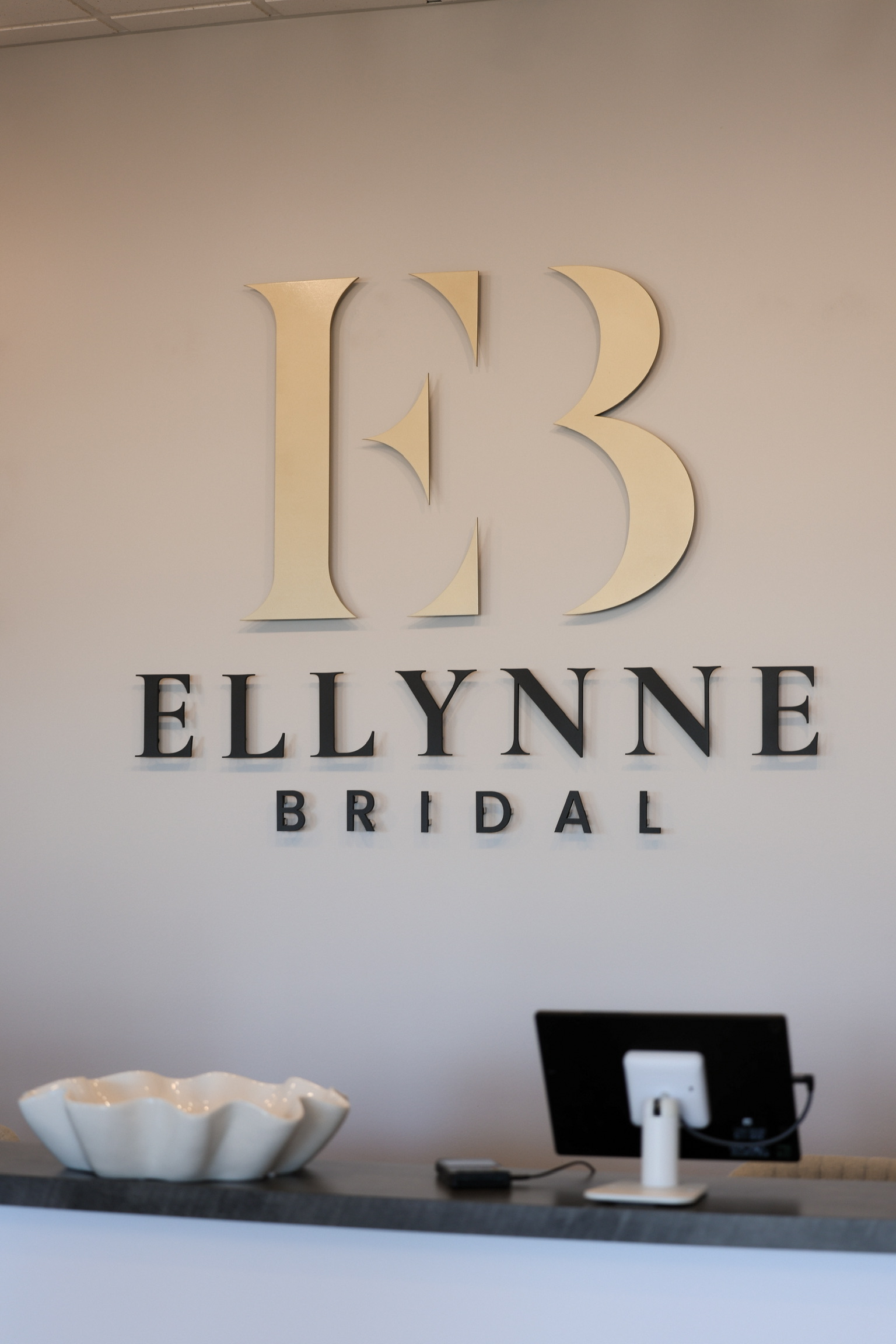 Interior of Ellynne Bridal bridal boutique in Lincoln, Nebraska